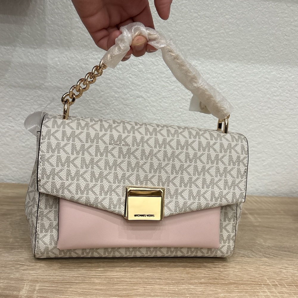 Michael Kors Lita Medium Two-Tone Logo Crossbody Bag